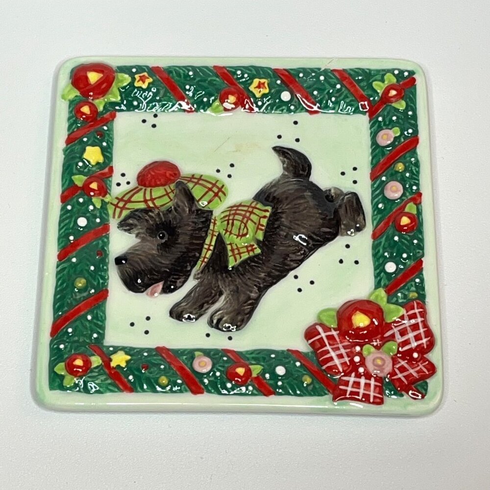 Mary Engelbreit Scottie Christmas Decorative Mini Plates - Picture 7 of 14